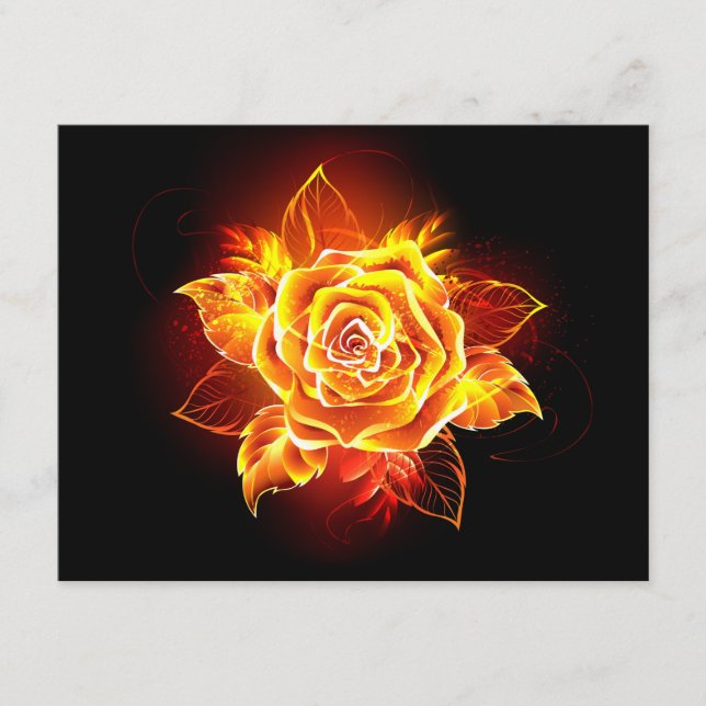 Blooming Fire Rose Enclosure Card (Front)