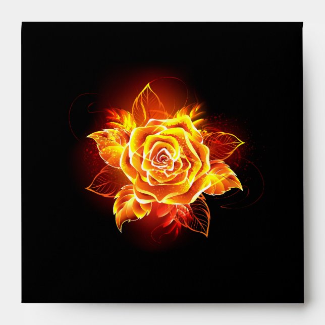 Blooming Fire Rose Envelope (Front)