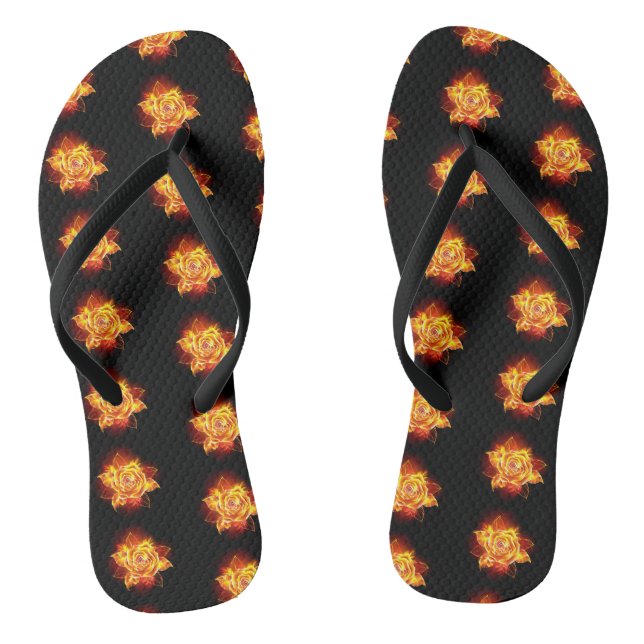 Blooming Fire Rose Flip Flops (Footbed)