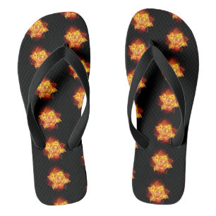 Blooming Fire Rose Flip Flops