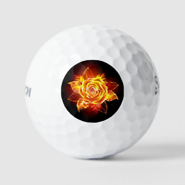 Blooming Fire Rose Golf Balls (Front)