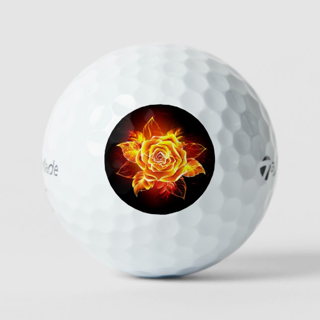 Blooming Fire Rose Golf Balls (Front)