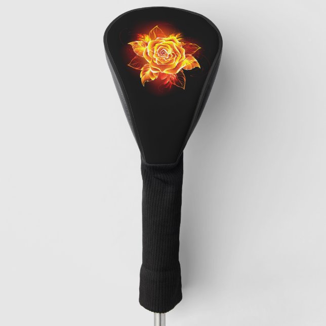 Blooming Fire Rose Golf Head Cover (Front)