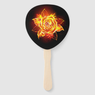 Blooming Fire Rose Hand Fan