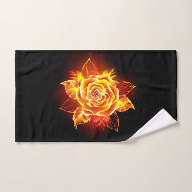 Blooming Fire Rose Hand Towel (Hand Towel)