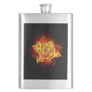 Blooming Fire Rose Hip Flask