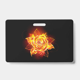 Blooming Fire Rose ID Badge