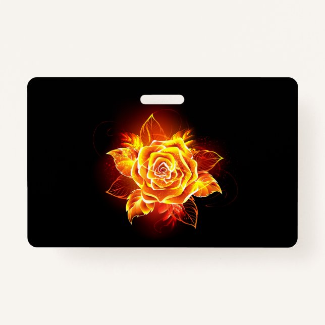 Blooming Fire Rose ID Badge (Front)