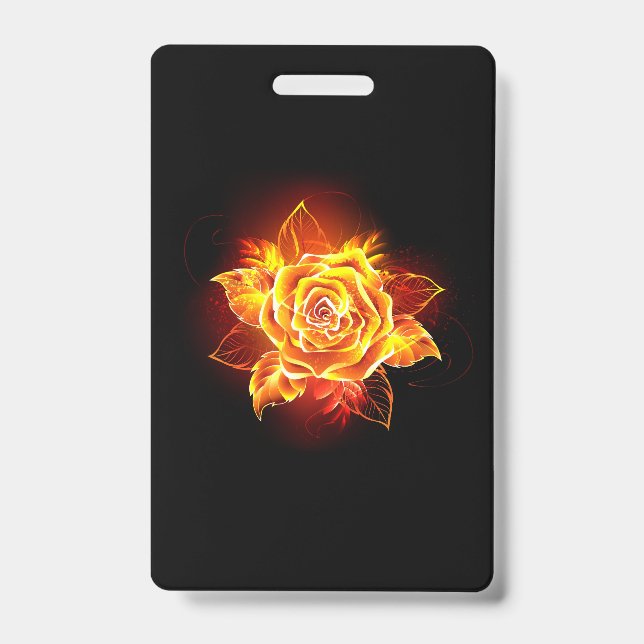 Blooming Fire Rose ID Badge (Front)