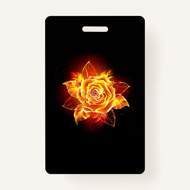 Blooming Fire Rose ID Badge (Front)