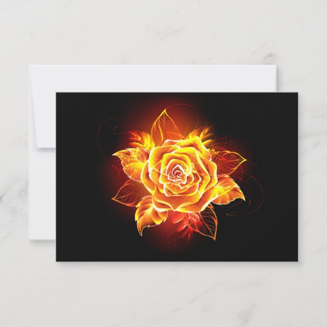 Blooming Fire Rose Invitation (Front)