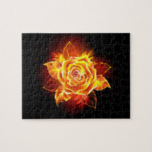 Blooming Fire Rose Jigsaw Puzzle