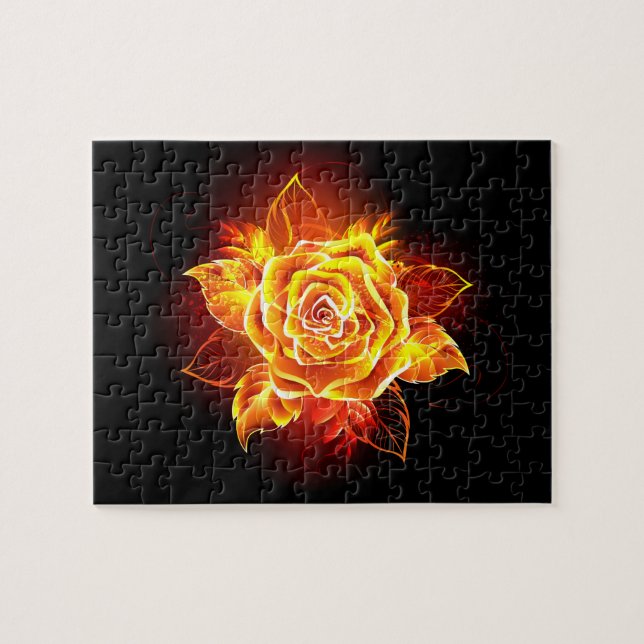 Blooming Fire Rose Jigsaw Puzzle (Horizontal)