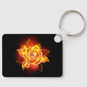 Blooming Fire Rose Key Ring