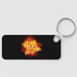 Blooming Fire Rose Key Ring