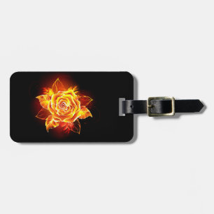 Blooming Fire Rose Luggage Tag