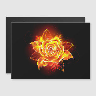 Blooming Fire Rose Magnetic Invitation