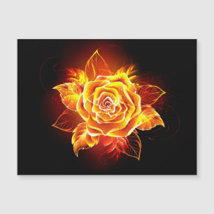 Blooming Fire Rose Magnetic Invitation