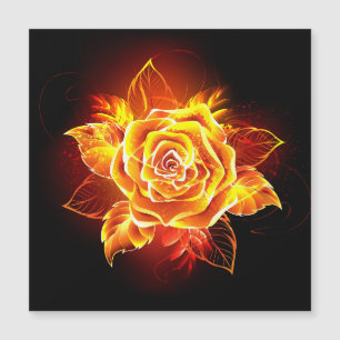 Blooming Fire Rose Magnetic Invitation