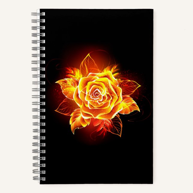 Blooming Fire Rose Notebook (Front)