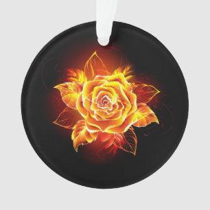 Blooming Fire Rose Ornament