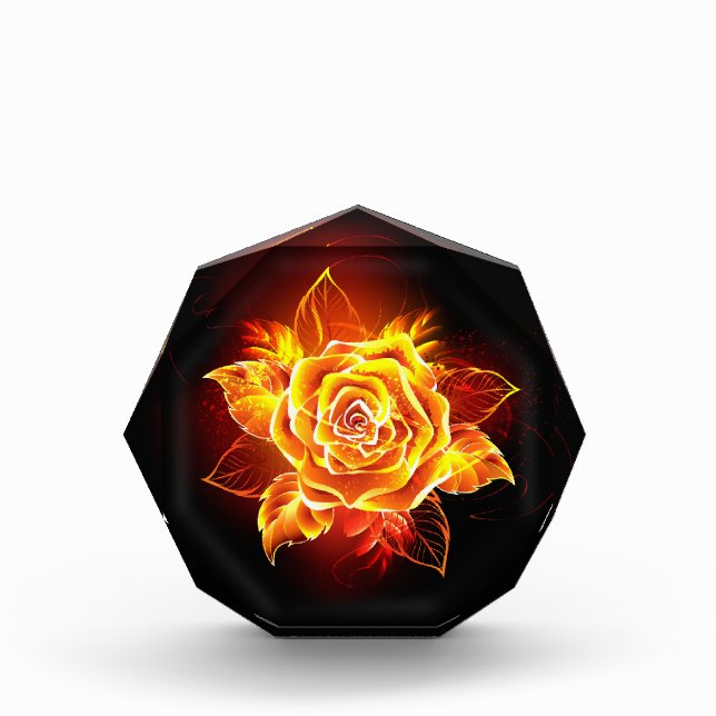 Blooming Fire Rose Photo Block (Front)