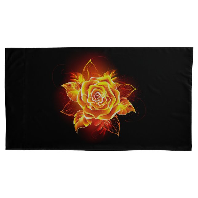 Blooming Fire Rose Pillowcase (Front-Left)