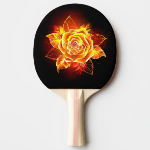 Blooming Fire Rose Ping Pong Paddle