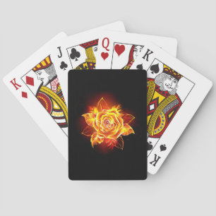 Blooming Fire Rose Playing Cards