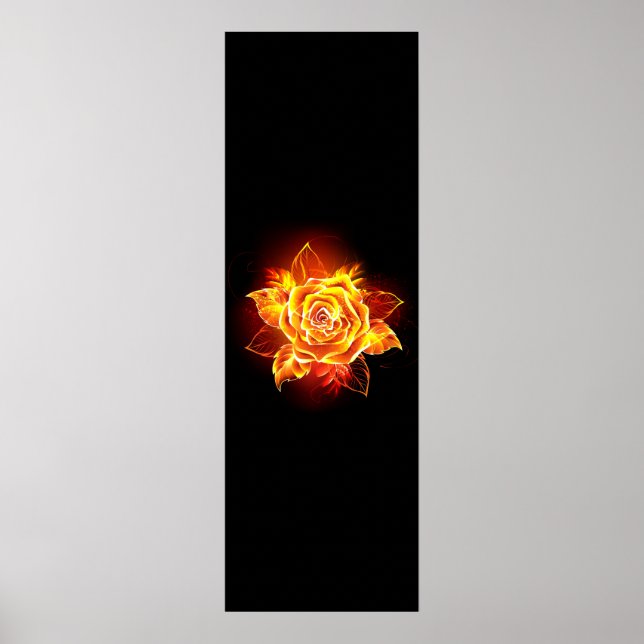 Blooming Fire Rose Poster (Front)