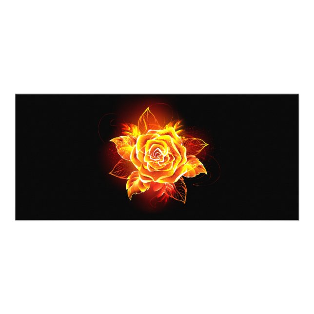 Blooming Fire Rose Rack Card (Front)