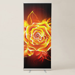 Blooming Fire Rose Retractable Banner