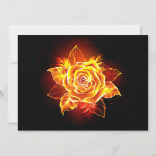 Blooming Fire Rose Save The Date
