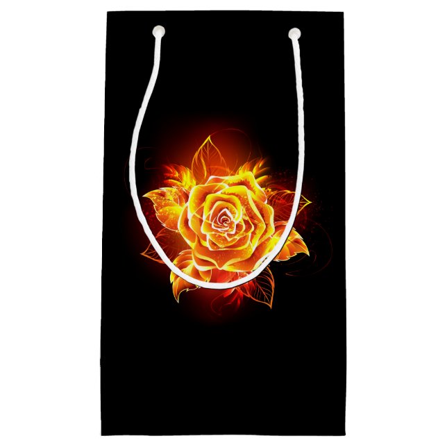 Blooming Fire Rose Small Gift Bag (Front)