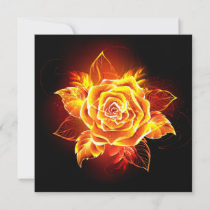Blooming Fire Rose Thank You Card