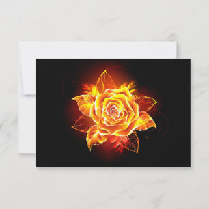Blooming Fire Rose Thank You Card