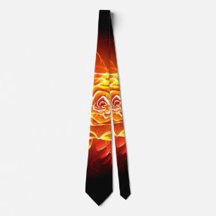 Blooming Fire Rose Tie