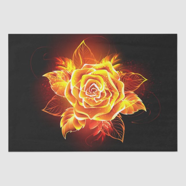 Blooming Fire Rose Tissue Paper (Front)