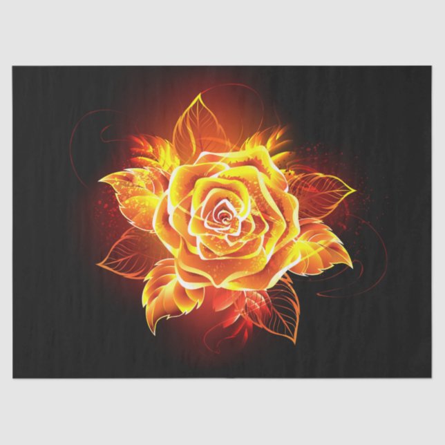 Blooming Fire Rose Tissue Paper (Front)