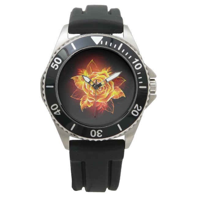 Blooming Fire Rose Watch (Front)