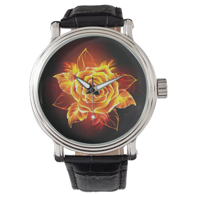 Blooming Fire Rose Watch (Front)