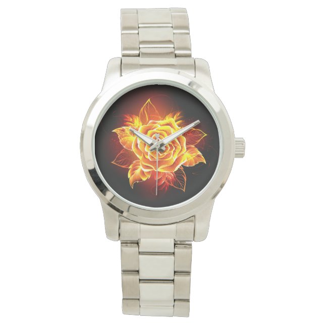 Blooming Fire Rose Watch (Front)