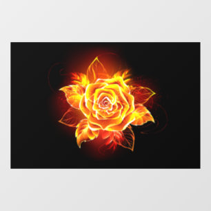 Blooming Fire Rose Window Cling