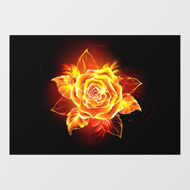 Blooming Fire Rose Window Cling (Sheet)