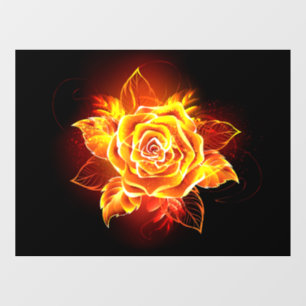 Blooming Fire Rose Window Cling