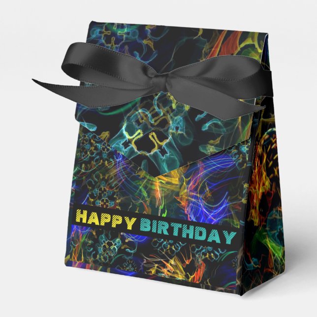 Blooming Fireworks Exotic Explosion Birthday Favour Box (Front Side)
