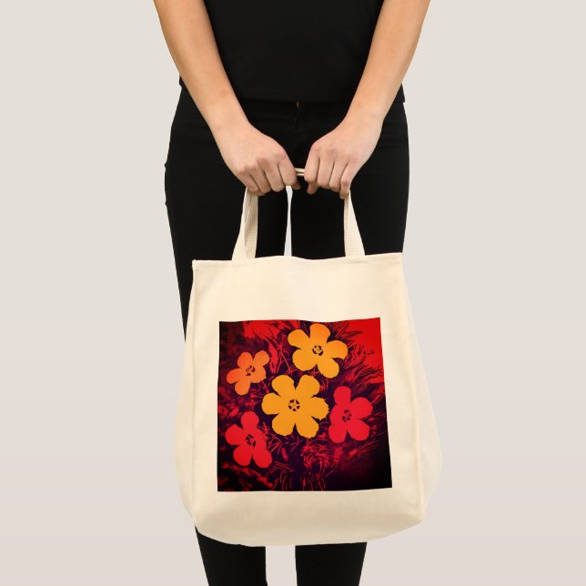 Blooming Flame Grocery Tote Bag (Front (Product))