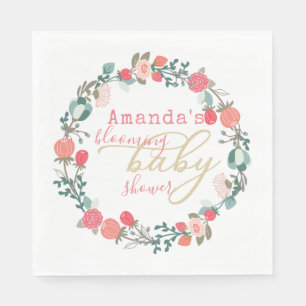 Blooming Floral Baby Shower Paper Napkin