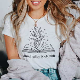 Blooming Floral Book Personalised Book Club T-Shirt