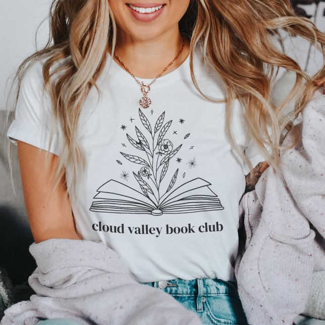 Blooming Floral Book Personalised Book Club T-Shirt (Creator Uploaded)